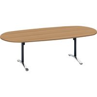 【組立設置込】コクヨ ビエナ 会議テーブル 楕円形T字脚 キャスター 配線無 天板Ｗ2400×D1050×高さ720mm