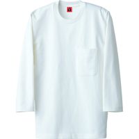 セブンユニフォーム Tシャツ・兼・七分 ホワイト LL QU7361-0 3点（直送品）