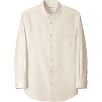 セブンユニフォーム BDシャツ・男・長袖 ベージュ×ホワイト 3L WH7605-6 4点（直送品）