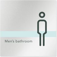 フジタ 医療機関向けルームプレート（案内板） ライン 男子トイレ1 正方形 アルミ 1枚（直送品）