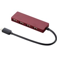 エレコム USB2.0HUB/Type-C/Aメス4ポート/バスパワー/15cmケーブル/レッド U2HC-A429BRD 1個