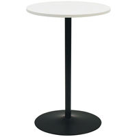 MaD 3.14 ハイテーブル 丸型 直径600×高さ1000mm ホワイト 1台 ブラックフレーム 1本脚 円形 シンプルテーブル メラミン樹脂天板