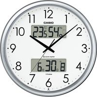 CASIO（カシオ） 電波時計 掛け時計 アナログ 温湿度計 カレンダー付 生活環境お知らせ機能付き シルバー ITM-650J-8JF 1個（取寄品）