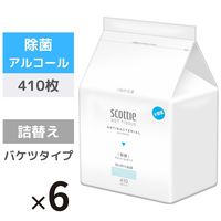 ウェットティッシュ　除菌シート アルコール除菌 大容量 詰替用 1箱（410枚入×6個） スコッティ 日本製紙クレシア