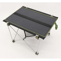 ソーラーパネルテーブル　HDL-OSPT1-LCKブラック＆カーキ　1個 ヒロ・コーポレーション（直送品）