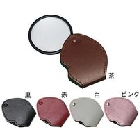 クリアー光学 携帯用ルーペ 合皮 拡大鏡 ガラスレンズ 3倍 65mm 白 L-367 1個 64-5274-06（直送品）