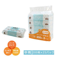 ペーパータオル 中判 ちょうどいいペーパータオル200枚×5個×5パック(25個)【ケース販売/再生紙100%/FSC認証】50200023（直送品）