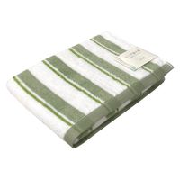 林 バスタオル　エーゲ海産コットン　ベイストライプ　グリーン(緑) BI700504 1セット(5枚入)（直送品）