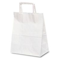 ベルベ 紙袋  1975 自動紐手提袋(平紐) T-Z 白無地 1975 400枚(100枚×4)（直送品）