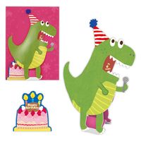 日本ホールマーク お誕生日祝い グリーティングカード オルゴール ダミ声恐竜 1枚