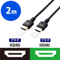 HDMIケーブル HDMI2.1ケーブル スリム 2.0m ブラック エレコム 1個（直送品）
