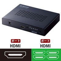 ビデオウォールコントローラー HDMI(出力)4ポート メタル ブラック エレコム 1個（直送品）