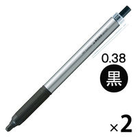 油性ボールペン　MONOgraphLite　モノグラフライト　黒インク　0.38mm　シルバー　FCE-111B　2本　トンボ鉛筆