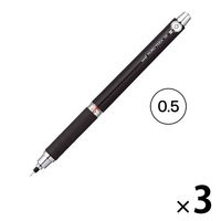 三菱鉛筆(uni) クルトガ656 ラバーグリップ付 ブラック M56561P.24 ユニ 3本