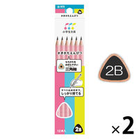 かきかた鉛筆 2B 三角 ピンク Gエンピツ2B#20 2ダース（24本入） サクラクレパス