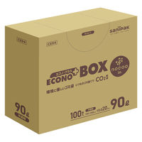 エコノプラスBOX nocoo in ゴミ袋 半透明 90L 1箱（100枚入）日本サニパック