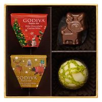 〈ゴディバ〉星降る森のクリスマス アソートメント 4粒入 1箱 三越伊勢丹 紙袋付 手土産 ギフト チョコレート