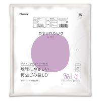 オルディ 再生ごみ袋９０Ｌ　０．０４ｍｍ乳白半透明 ASW-50PCR-LW90-10 5冊（直送品）