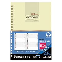 コレクト 日記リーフ　プロセス　Ａ５　２０穴 C-757(2024) 5冊（直送品）