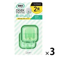 エステー 消臭力 DEOX（デオックス） トイレ用消臭芳香剤 つけかえ 1セット（6個:2個入×3パック） クリアグリーン