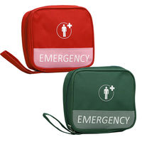 エマージェンシーポーチ Mサイズ (レッド×1・グリーン×1) 携帯用 軽量 防災 緊急 薬入れ 救急用 ファーストエイド 応急処置（直送品）