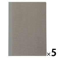無印良品 上質紙 フラットに開くノート B6 横罫縦ドット 80枚 ライトグレー 1セット（5冊） 良品計画
