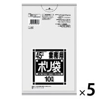 日本サニパック ゴミ袋 45L 透明 Lー43L L-43-CL 755-5059 1セット（50枚:10枚入×5パック）