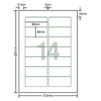 シモジマ MPA4-14J10　ラベル枠印刷タイプ　面付14面　周囲余白 1箱（500シート）（直送品）