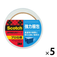 【OPPテープ】 スコッチ（R） 透明梱包テープ 3850AS 0.075mm厚 幅48mm×長さ50m 3M 1セット（5巻入）