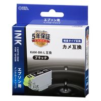 オーム電機 エプソン（EPSON）用 互換インク カメＬ BK ブラック 増量タイプ 01-3876 1個（直送品）