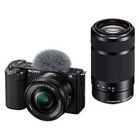 SONY　デジタル一眼カメラ　α　ＶＬＯＧＣＡＭ　ＺＶーＥ１０　ダブルズームレンズキット　ブラック　ZV-E10Y/B　1台（直送品）