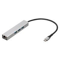 有線LANアダプター USB Type-C USBハブ USB-A×3ポート アルミハブ UH-C3L343SL 1個 ナカバヤシ
