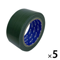 【ガムテープ】 布カラーテープ 幅48mm×長さ25m 緑 NT-007GR ホリコー 1セット（5巻入）