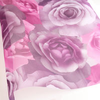 日本紐釦貿易 日本紐釦　転写チュール　紫のバラ　巾約68cm　5mカット　52206-1030-5M　約巾68cm×5mカット（直送品）
