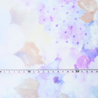 日本紐釦貿易 日本紐釦　転写チュール　紫の大柄花　巾約68cm　5mカット　F54865-1011-5M　約巾68cm×5mカット（直送品）