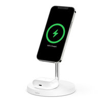 MagSafe充電器 2in1 15W高速充電 ワイヤレス充電 MFi認証 iPhone AirPods対応 ホワイト 1個