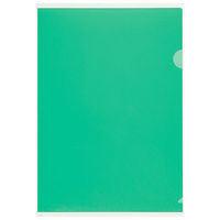 プラス 高透明カラークリアホルダー A4 グリーン 緑 1袋(10枚) ファイル 80162（わけあり品）