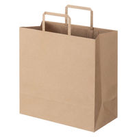 【紙袋】スーパーバッグ 平紐 クラフト紙手提袋ベーシックタイプ 「To Go」 300×300×150mm 1袋（50枚入）（わけあり品）