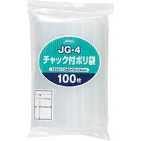 ジャパックス チャック袋付ポリ袋　JG-4　100枚　透明　厚み0.04ｍｍ　 JG-4 1冊（わけあり品）