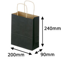 スーパーバッグ　丸紐カラー手提げ紙袋　ブラック　SS　　1袋（50枚入）　　　  オリジナル（わけあり品）