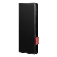 Xperia 10 V 薄型・軽量PUレザー手帳ケース 「Twoal W」 ブラック 1個（直送品）