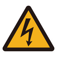 JIS警告標識ピクトサインステッカーW200　CAV-06S　高電圧・送電中・変電室・変電設備・発電設備・蓄電池設備・感電注意　1枚（直送品）