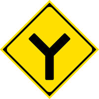 グリーンクロス　警戒標識　Ｍ２０１ーＤ　Ｙ型道路交差点あり　マグネット50角　M201-D　1セット（5枚入）（直送品）