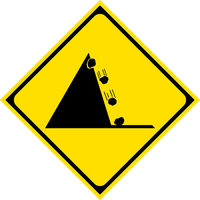 グリーンクロス　警戒標識　Ｍ２０９ー２　落石のおそれあり　マグネット50角　M209-2　1セット（5枚入）（直送品）
