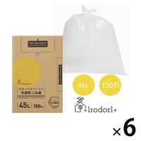 ゴミ袋 未来へのおもいやり 半透明ごみ袋 45L 150枚入 6袋 +irodori+