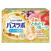 HERSバスラボ しっとり保湿 うるおい炭酸湯 4種のとれたてフルーツ 1箱（12錠入）発泡入浴剤 白元アース