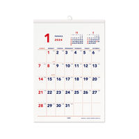 エムプラン 【2024年版】ベーシック A4タテ 壁掛カレンダー 203808-01 1セット（2冊）（直送品）