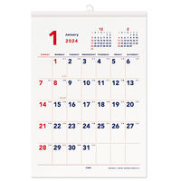 エムプラン 【2024年版】ベーシック A3タテ 壁掛カレンダー 203810-01 1セット（2冊）（直送品）