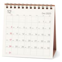 無印良品 バガスペーパー日曜始まり六輝カレンダー 小 2023年12月～2024年12月 約120×120mm 卓上用 良品計画
