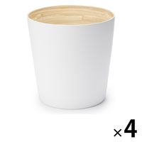 無印良品 竹 ごみ箱 大 白 約直径27×高さ27cm 1セット（4個） 良品計画